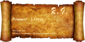 Rammer Ilona névjegykártya